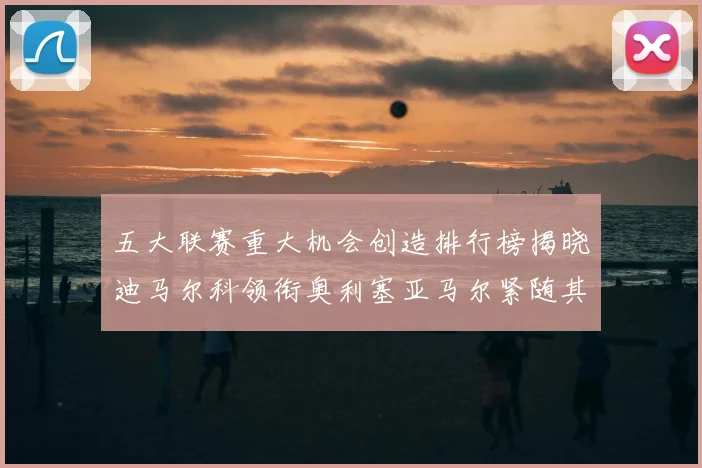 五大联赛重大机会创造排行榜揭晓迪马尔科领衔奥利塞亚马尔紧随其后
