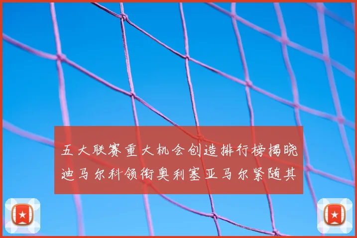 五大联赛重大机会创造排行榜揭晓迪马尔科领衔奥利塞亚马尔紧随其后