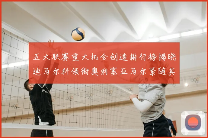 五大联赛重大机会创造排行榜揭晓迪马尔科领衔奥利塞亚马尔紧随其后