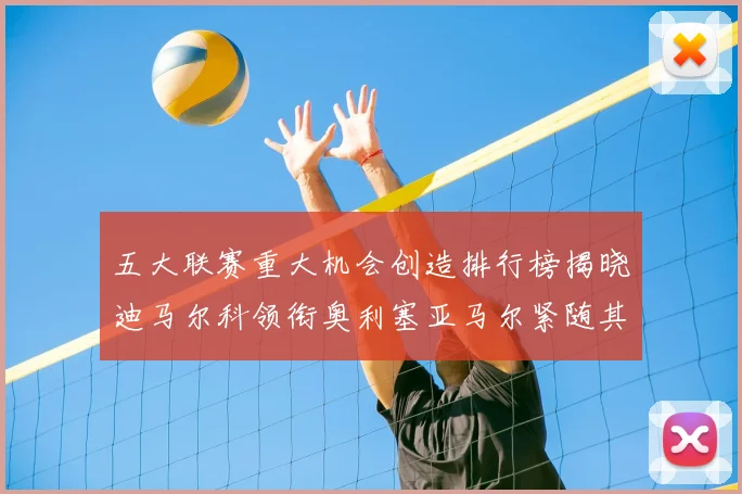 五大联赛重大机会创造排行榜揭晓迪马尔科领衔奥利塞亚马尔紧随其后